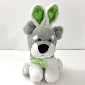 Dan Dee Puppy Dog Wearing Easter Bunny Ears 9” Plush Stuffed Animal